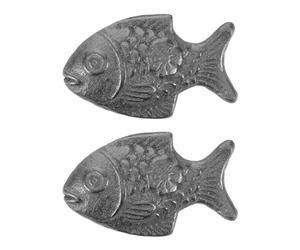 POPETPOP 2 pesci di ferro per cucinare, in ghisa, per zuppe e acqua, strumento naturale per cucinare pesce per dieta vegana