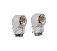 POPETPOP 2 pezzi Adattatore Angolare in Ottone con Rotazione per Raffreddamento PC Connettore Water Cooler Installazione Facile e Tenuta Stagna per Tubazioni Rigide e Petg