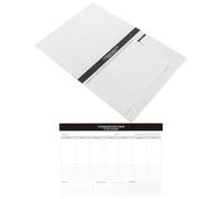 POPETPOP 2 Pezzi Agenda Mensile e Settimanale Non Datata in Carta Bianca per Uso Quotidiano e Studio, Pianificatore Semplice per Organizzazione e Monitoraggio Attività e Abitudini