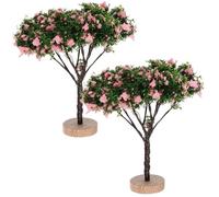 POPETPOP 2 Pezzi Alberi in Miniatura per Paesaggi, Decorazioni per Tavoli di Sabbia e Modellini di Treni, Alberi da Strada Realistici per Scenari Creativi e Oggetti di Scena Natalizi