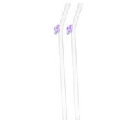 POPETPOP 2 Pezzi Cannucce di Vetro Riutilizzabili con Fiocco Elegante Cannucce Creative per Bevande per Succhi Smoothies e Feste Accessori Originali per Party