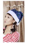 POPETPOP 2 Pezzi Cappelli Natalizi a Forma di Fiocco di Neve Spazzolato e Flanella Blu, Leggeri e Anallergici, per Feste e Festival di Natale