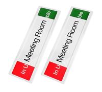 POPETPOP 2 pezzi Cartelli per Porte in Acrilico per Ufficio Indicatore Scorrevole stato Resistente con Adesivo Forte per Sala Conferenze e Privacy