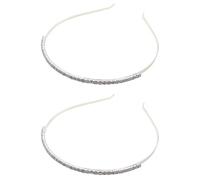 POPETPOP 2 Pezzi Cerchietto per Chioma Decorativo con Perline, Fascia per Chioma Elegante in Lega Argento, Comodo da Indossare, per Matrimonio e Ritorni a Casa