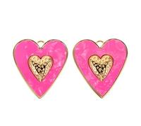 POPETPOP 2 pezzi Ciondoli Forma di Cuore in Acciaio Inox Pendenti Grandi Leggeri e Resistenti per Creazioni di Gioielli Te Adatti Bracciali Donna e Collane Cuore