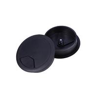 POPETPOP 2 pezzi Copri Foro Scrivania Nero in Abs Plastica Rotondo Copertura Passacavi per e Casa Cover per Gestione Scrivania Computer Facile Installare e Resistente