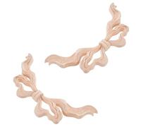POPETPOP 2 Pezzi Decorazioni in Legno Intagliato a Forma di Fiocco per Pareti e Cornici di Specchi, Applique Non Verniciata Versatile per Arredamento Classico ed Elegante