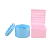 POPETPOP 2 Pezzi Detergente per Pennelli per Unghie Acriliche Tazza di Plastica con Coperchio Porta Pennelli a Strati Riduce L’evaporazione Resistente ai Danni Ciotola Quadrata per Ammollo