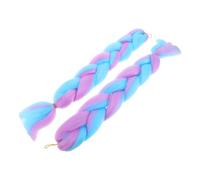 POPETPOP 2 Pezzi Estensioni Capelli Intrecciati Colorati Sintetici Treccine Jumbo Sfumato Facili da Installare e Leggere per Donna e Ragazza per Feste e Look Glamour