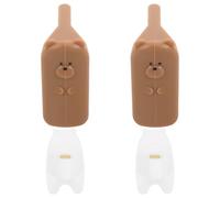 POPETPOP 2 Pezzi Fermaporta Orso in Silicone Anti Schiacciamento Dita | Installazione Rapida, Controllo una Mano, Compatibile, per Asili e Sale Giochi, Colore Caffè