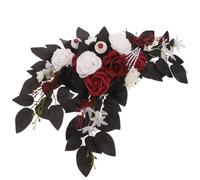 POPETPOP 2 Pezzi Fiori Artificiali per Halloween Ghirlanda Floreale Gotica | Riutilizzabile, Resistente allo Sbiadimento, Mano Scheletrica, per Stufa, Mensola, Festa e Allestimento