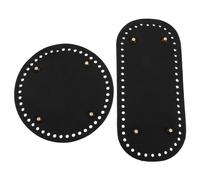 POPETPOP 2 Pezzi Fondi per Borse in PU Pelle Nera Base Inferiore per Borse Intrecciate Fai da Te Piastra Liscia con Fori Cucitura Protezione Forma Delicata Dimensioni