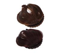 POPETPOP 2 Pezzi francese con frangia Topper per francese Bang falsa frangia cosplay da quotidiana Filato ad temperatura in fibra chimica