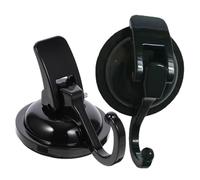 POPETPOP 2 pezzi Ganci Ventosa Bagno e Cucina Appendini Adesivi Riutilizzabili Senza Foratura Ganci Portasciugamani Resistenti per Vetro e Piastrelle Nero