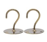 POPETPOP 2 Pezzi Gancio a Soffitto a Forma di Proboscide in Ferro Oro | Organizzazione e Utilizzo dello Spazio, Adatto in Garage e Casa, Piccolo Formato, Finitura Oro