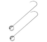 POPETPOP 2 Pezzi Gancio Per Anatra Arrosto Ganci Per Salsicce Gancio Da Macello Ganci Da Cucina Alla Griglia Ami Da Cucina Per Carne e Pesce Acciaio Inossidabile Argento