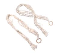 POPETPOP 2 Pezzi macramè Piante da Parete Set Cotone Naturale Sospensione Decorativa per Vasi per Ed Esterni Balcone e