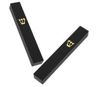 POPETPOP 2 Pezzi Mezuzah Ebraica in Resina Nera con Pergamena Artistica per Decorazione Porta Casa e Giardino con Significato Simbolico