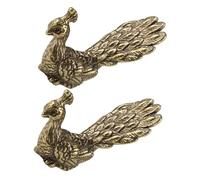 POPETPOP 2 Pezzi Miniature Brass Peacock Ornaments Solid Brass Bird Figurines For Desktop And Home Decor Vintage Style Tea Pet Sculpture With Tarnish Resistant Finish
