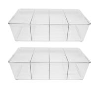 POPETPOP 2 Pezzi Organizer da Scrivania Trasparente con Cassetto e Divisori Rimovibili in Plastica, Leggero e Stabile, per Ambienti di Studio e Ufficio Minimalista
