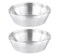 POPETPOP 2 Pezzi Piatto Antipasto Rotondo in Acciaio Inox 304 | Argento, Uso in Cucina e Picnic, Adatto a Ristorante, Campeggio e Famiglia, Design Semplice