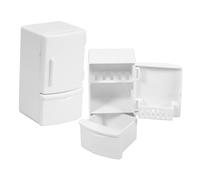 POPETPOP 2 Pezzi Piccolo frigorifero bianco negozio di alimentari fingere di giocare cose in miniatura accessori per case delle bambole in miniatura mini roba mini cose plastica bianca