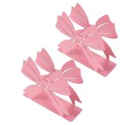 POPETPOP 2 Pezzi Portatovaglioli Rosa a Fiocco in Ferro per Tavoli e Buffet | Struttura Autoportante, Bocca Larga e Guida Curva, per Tovaglioli Standard in Hotel e Caffè