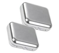 POPETPOP 2 Pezzi Posacenere Tascabile in Acciaio Mini Portatile con Resistente e Compatto per Esterni e Viaggi Design Quadrato Elegante e Antiurto
