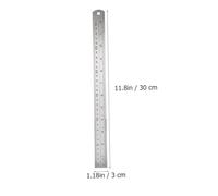 POPETPOP 2 pezzi Righelli Dritti in Acciaio Inox con Doppia Scala Centimetrica e Imperiale Strumenti di Misurazione Precisi per Disegno Ingegneria e Ufficio