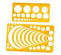 POPETPOP 2 Pezzi Righello Trasparente in Plastica Arancione per Disegno Tecnico e Design Artistico Figure Geometriche Multiple e Funzione di Misurazione Precisa