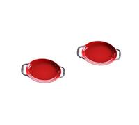 POPETPOP 2 Pezzi Teglia da Forno in con Doppie Maniglie Pirofila Resistente e Facile da per Lasagne Torte Salate e Arrosti per Uso e Ristoranti Colore