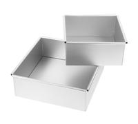 POPETPOP 2 pezzi Teglie Quadrate in Lega di Alluminio con Fondo Rimovibile Stampi Antiaderenti per Torte Chiffon Cheesecake Mousse e Tiramisù Strumenti da Forno Resistenti per Casa e