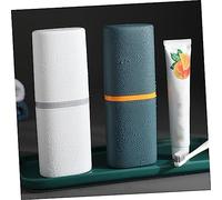 POPETPOP 2 pezzi Toothbrush Container Portable Washing Cup Case Compact Organizer For Travel Home Use Durable Material With Round Corner Design