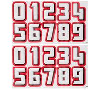 POPETPOP 2 Set Adesivo Numerico in PVC Rosso Autoadesivo Visibile da Lunga Distanza per Uso Interno ed Esterno su Cestini della Spazzatura e Abitazioni