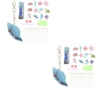 POPETPOP 2 Set Portachiavi diamantato Portachiavi con Pittura incollata a Diamante Catena Keychain Ciondolo per Borsa Portachiavi Fai da Te con Arte del Diamante Metallo