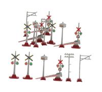 POPETPOP 2 Set Segnali Ferroviari Mini Segnaletica Stradale per Treni Giocattolo Illuminazione Facile Configurazione e Elementi di Traffico per Tavolo Sabbia
