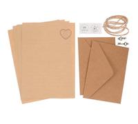 POPETPOP 2 Set Set Carta da Lettere e Buste Retrò, A5, Carta, Stile Vintage, per Scrivere Poesie e Testi