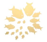POPETPOP 2 Set Specchio Adesivo da Parete Pesce in Acrilico Oro, Effetto Specchio, Autoadesivo, Bagno e Soggiorno