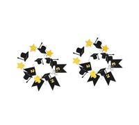 POPETPOP 2 Set Striscione Decorativo Per Festa Laurea Bandiere Con Cappello Da Dottore E Stelle Per Atmosfera Festiva E Foto Memorabili 2 Pezzi*2
