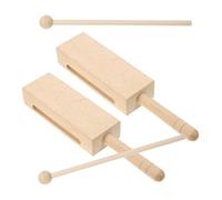 POPETPOP 2 set Strumenti Ritmici in Legno con Bacchette Blocchi Percussione in Legno Naturale per Adatti Principianti e Musicisti Esperti Strumenti Musicali Versatili per Effetti Sonori