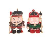 POPETPOP 2 Spille Smaltate Schiaccianoci in Lega Leggera, Spilla a Spillo Decorativa per Donna, Accessori Natalizi per Giacche, Cappelli e Zaini, Set da 2 Pezzi