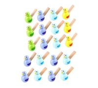 POPETPOP 20 Fischietti Legno Forma per Giocattoli Educativi Musicali Sicuri e Colorati per Feste Scuola Colore Casuale Colore Casuale