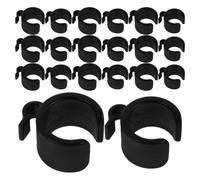 POPETPOP 20 Pezzi Clip per Microfono in Plastica Nera per Tubo 20/25 MM | Fissaggio Saldo Presa Antiscivolo, Struttura Interna Nascosta, Protezione Graffi per Cavi Ordinati