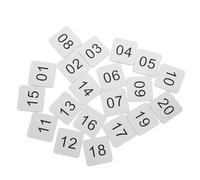 POPETPOP 20 Pezzi Etichette Autoadesive Numeriche Quadrate in Acrilico Argento Adesivo Resistente per Porta e Armadietto, per Ufficio e Aula, Design Moderno e Minimalista