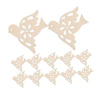 POPETPOP 20 Pezzi Fette di Colomba della Pace in Legno Grezzo, Ornamenti Incompiuti per Pittura e Decorazioni Natalizie, Accessori per Lavoretti Manuali