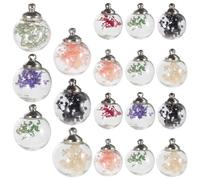 POPETPOP 20 Pezzi Palline Decorative a Forma di Palla Cava Fiori Secchi, Accessori Fai da Te per Creazione Gioielli e Decorazioni da Appendere per Casa e Giardino