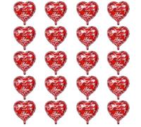 POPETPOP 20 Pezzi Palloncino Rosso a Forma di Cuore 18 Pollici in Film di Alluminio, Decorazione Creativa per Feste e Accessorio Fotografico per Addio al Nubilato e San Valentino