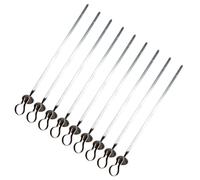 POPETPOP 20 Pezzi Spiedini per Barbecue in Acciaio Inossidabile Manico ad Anello, Resistenti e Facili da Usare, Accessori per Grigliate All'aperto