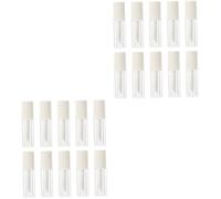 POPETPOP 20 Pezzi Tubi Vuoti per Lucidalabbra con Bianco Bottiglie Ricaricabili per DIY Rossetto e Balsamo Labbra Trasparenti per Viaggi e Regali