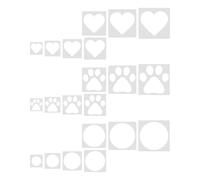 POPETPOP 21 Pezzi Stencil Rotondo in Plastica Riutilizzabile per Pittura | Forma Cuore e Cerchio, Finitura Liscia senza Sbavature, Nastro per Decorazione Murale e Spruzzo